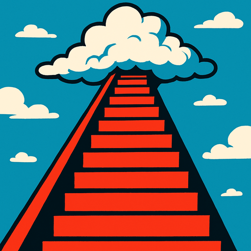 escaleras al cielo.
In-Game asset.  2d.  High contrast.  No shadows