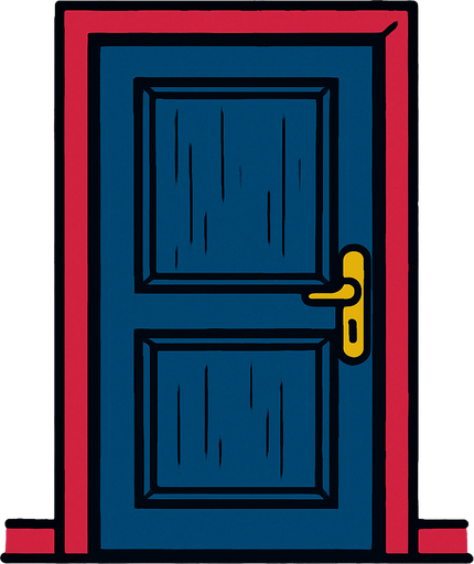 door shut.
In-Game asset.  2d.  High contrast.  No shadows