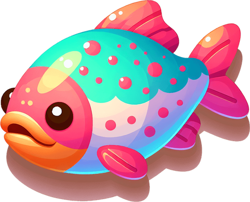 рыба пиранья для  игры, постэльные цвета
Single Game Texture. In-Game asset. 2d. Blank background. High contrast. No shadows.