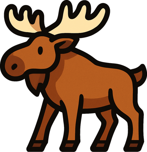 Moose.
In-Game asset.  2d.  High contrast.  No shadows