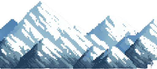 white snowy valley background. Single Game Texture. In-Game asset. 2d. High contrast. No shadows. pixelated. 8 bit