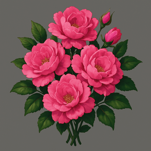 pink flower bouquet realistic.
In-Game asset.  2d.  High contrast.  No shadows
