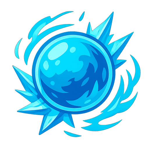 Magic ice ball.
In-Game asset.  2d.  High contrast.  No shadows