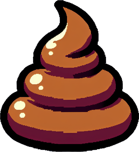 poop.
Single Game Texture. In-Game asset. 2d. Blank background. High contrast. No shadows.