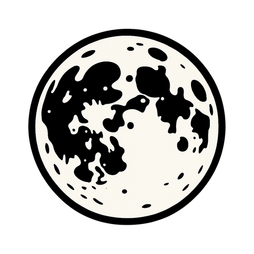white full moon.
In-Game asset.  2d.  High contrast.  No shadows