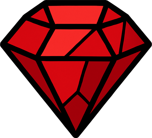 ruby.
In-Game asset.  2d.  High contrast.  No shadows