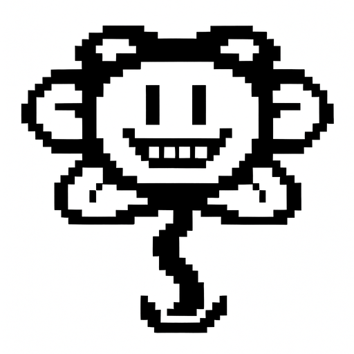 undertale oyunundaki flowey karakterini yap.
In-Game asset.  2d.  High contrast.  No shadows
