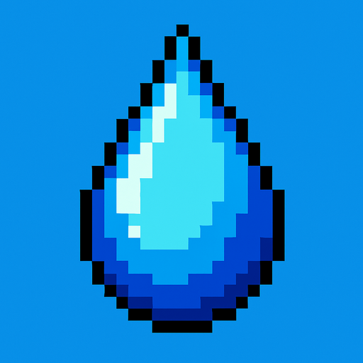 Create teardrop with pixel art.
In-Game asset.  2d.  High contrast.  No shadows