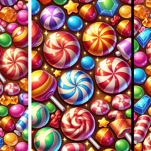 sweet candy.
Single Game Texture. In-Game asset. 2d. Blank background. High contrast. No shadows.