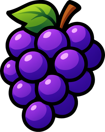 grape.
In-Game asset.  2d.  High contrast.  No shadows