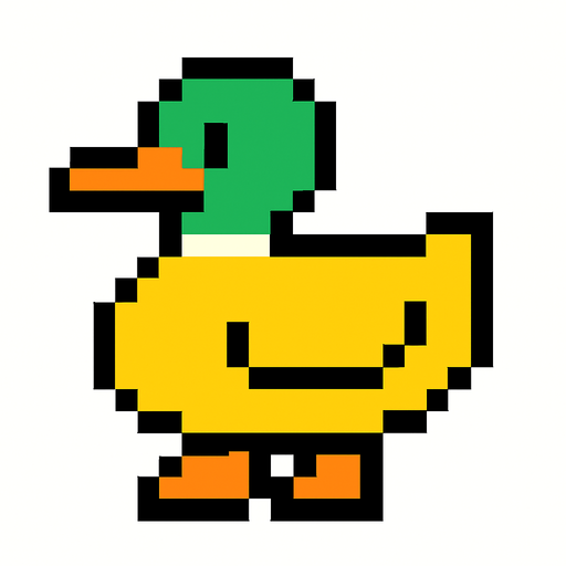 Ordek pixel.
In-Game asset.  2d.  High contrast.  No shadows