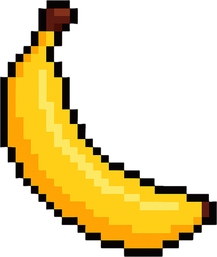 make pixel art 2d banana.
In-Game asset.  2d.  High contrast.  No shadows