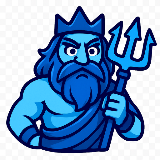 make a blu neptun and make the background transparent.
In-Game asset.  2d.  High contrast.  No shadows