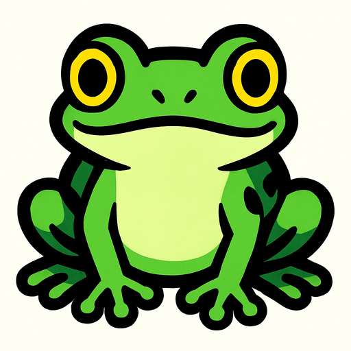 frog.
In-Game asset.  High contrast.  No shadows. 2d