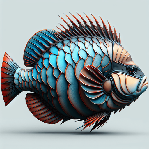 a realistic emperorFish.
Single Game Texture. In-Game asset. 2d. Blank background. High contrast. No shadows.