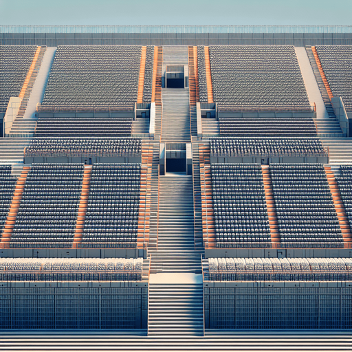 full close and front view of empty stands.
retro gaming style