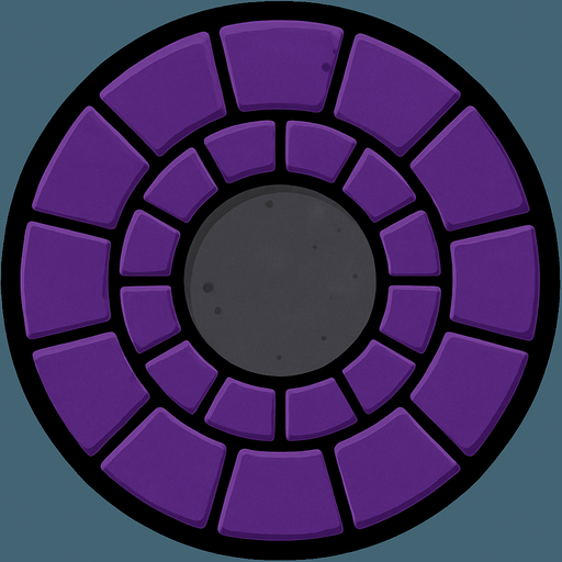 Make a circle of purple tiles whit a hole of cement
