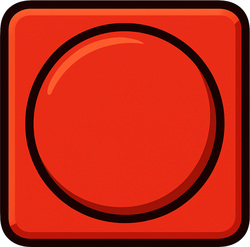 red button square.
In-Game asset.  2d.  High contrast.  No shadows