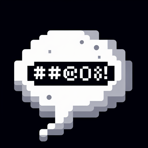 Speech bubble with expletive word in it.
Single Game Texture. In-Game asset. 2d. Blank background. High contrast. No shadows.