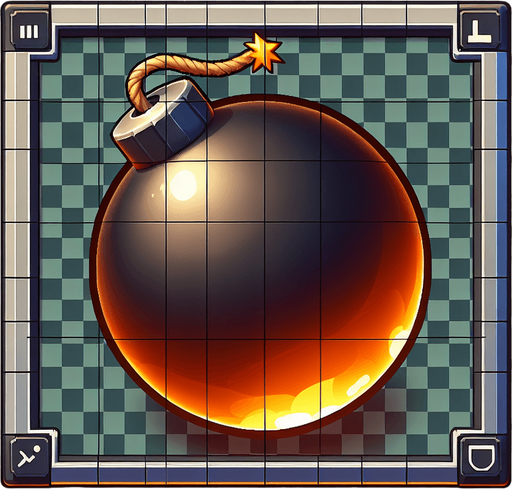 bomb transparent background.
Single Game Texture. In-Game asset. 2d. Blank background. High contrast. No shadows.