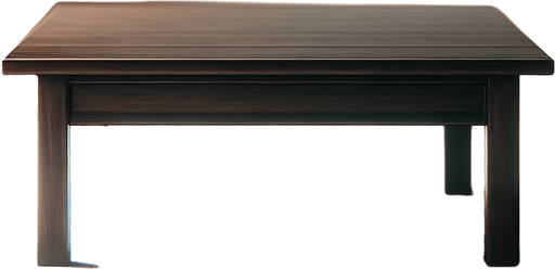 simple coffee table front view.