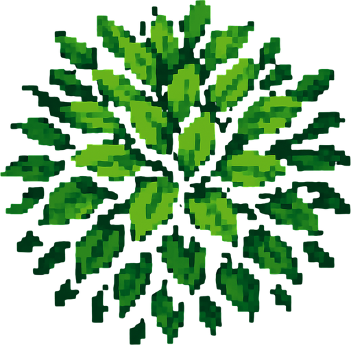 Quiero un arbusto visto desde abajo, en 32 bits.
In-Game asset.  2d.  High contrast.  No shadows