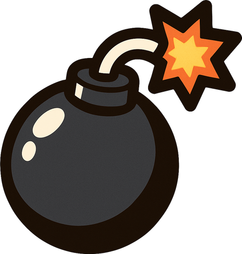 A bomb.
In-Game asset.  2d.  High contrast.  No shadows