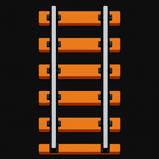 2d rail upside view.
In-Game asset.  2d.  High contrast.  No shadows