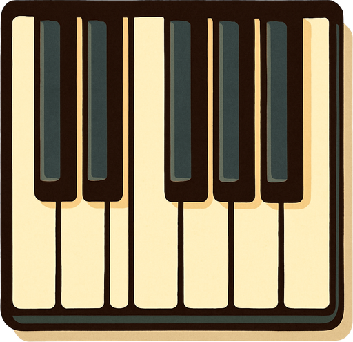 piyano tuşu.
In-Game asset.  2d.  High contrast.  No shadows