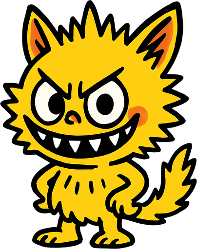 Yellow Labubu.
In-Game asset.  2d.  High contrast.  No shadows