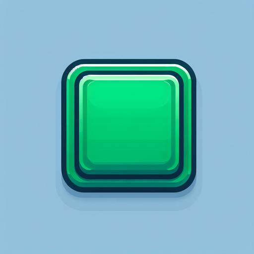 A rectangular green button.
Single Game Texture. In-Game asset. 2d. Blank background. High contrast. No shadows.