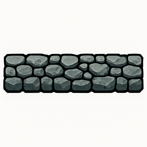 Cobblestone block 200x20.
In-Game asset.  2d.  High contrast.  No shadows