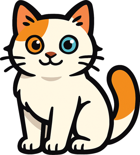 tatlı van kedisi.
In-Game asset.  2d.  High contrast.  No shadows