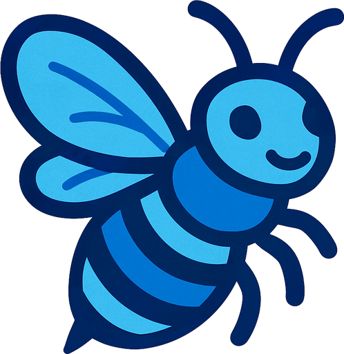 Abeille bleu.
In-Game asset.  2d.  High contrast.  No shadows