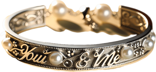 joli bracelet en argent avec "You & Me" gravé dessus ou en perles