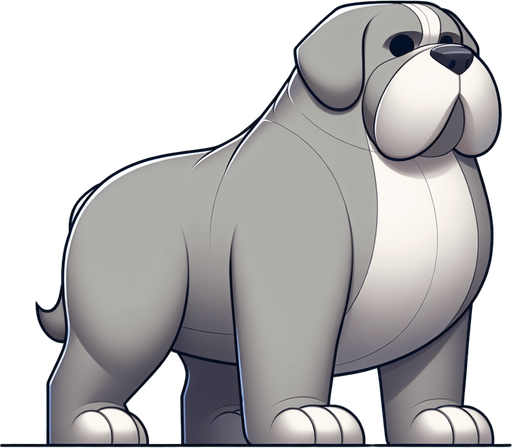 Mega dog.
2D cartoon, no background