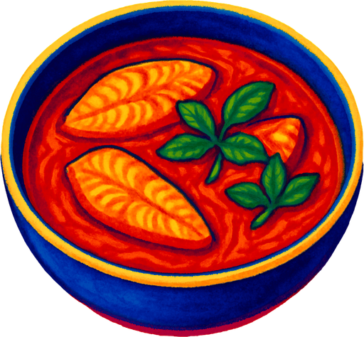 A bowl of fish curry.