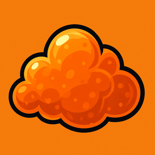 orange transparent cloud.
In-Game asset.  2d.  High contrast.  No shadows