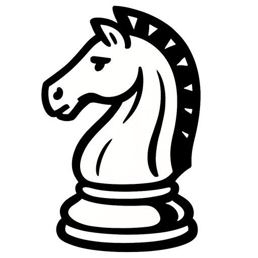 beyaz satranç atı.
In-Game asset.  2d.  High contrast.  No shadows
