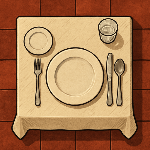 Masa ve sandalyesiz - üstten görünüm restaurant gerçekçi - yazısız.
In-Game asset.  2d.  High contrast.  No shadows