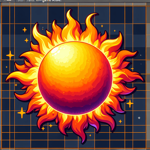 Sun.
Single Game Texture.  In-Game asset.  2d.  Blank background.  No shadows
