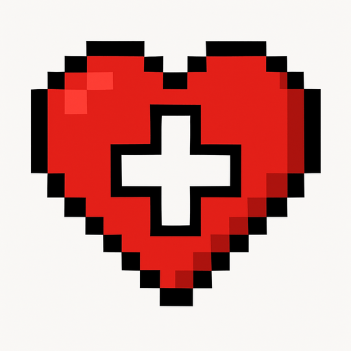 Coeur de points de vie.
In-Game asset.  2d.  High contrast.  No shadows