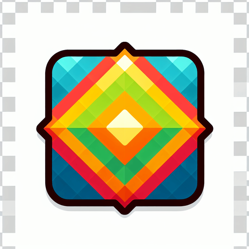 Simple flat icon, 200x200pixels, one bright color romb with border. No shadows, top down view, transparent background.
Single Game Texture. In-Game asset. 2d. Blank background. High contrast. No shadows.