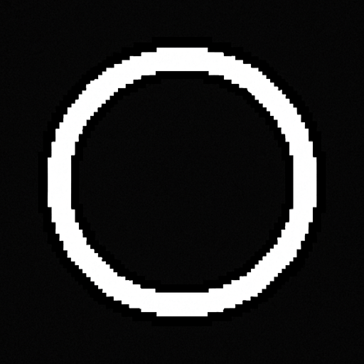 A white circle which Isnt filled in.
In-Game asset.  2d.  High contrast.  No shadows
