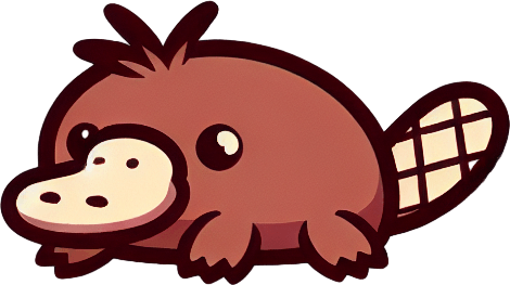 Cute Platypus swimming.
Single Game Texture.  In-Game asset.  2d.  Blank background.  High contrast.  No shadows. In game asset main character 2d