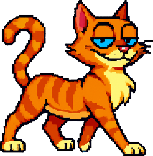 puedes cambiar la posicion de las patas, es decir las que estan atras pasan adelante y viceversa, como si hubiese dado un paso, con el mismo estilo pixel art de la foto original y fondo azul