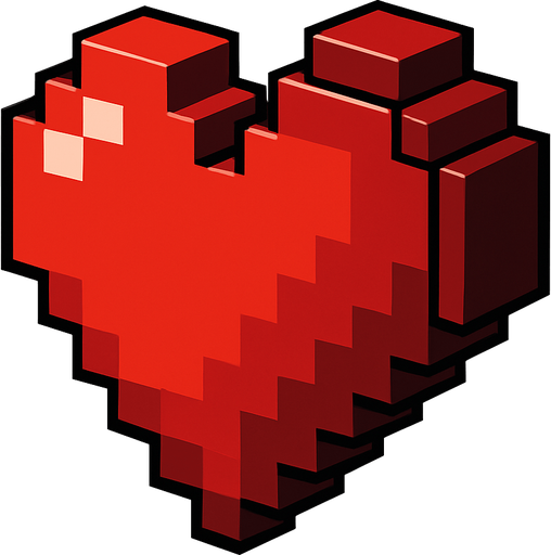heart, 3d pixel art, no background.
In-Game asset.  2d.  High contrast.  No shadows