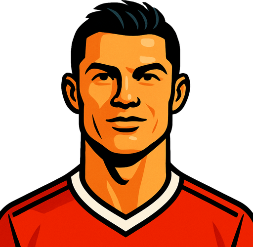 Has a una persona igual a Cristiano Ronaldo.
In-Game asset.  2d.  High contrast.  No shadows