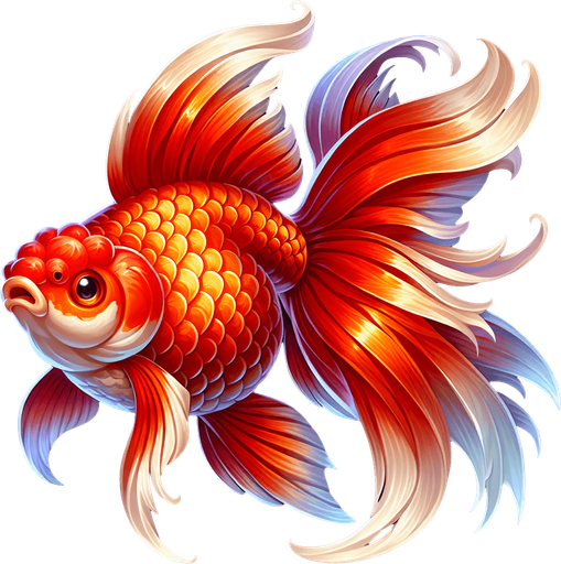 japon balığı.
Single Game Texture. In-Game asset. 2d. Blank background. High contrast. No shadows.