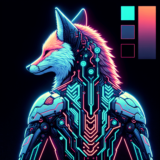 🦊 Animal-based	" a back side view of neon cyber fox, glowing fur, sleek design".
Single Game Texture.  In-Game asset.  2d.  Blank background.  High contrast.  No shadows